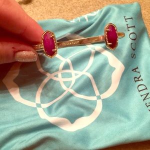 Gold and purple jade Kendra Scott bangle